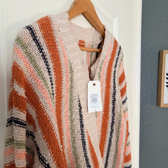 NWT Billabong Bring it together multicolor open weave crossover sweater, S - Picture 4 of 13